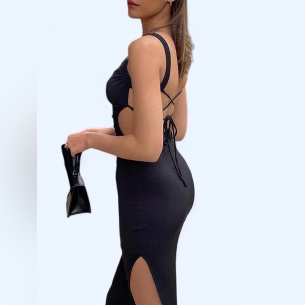 Black Open Back Maxi Dress [BNWT]